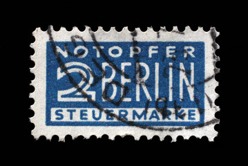 Postal tax stamp printed in Germany in favor of West Berlin, circa 1948 - 1956