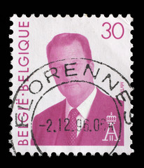 Stamp printed in the Belgium shows King Albert II of Belgium, circa 1996