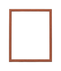 The brown wooden painted frame isolated on a white background