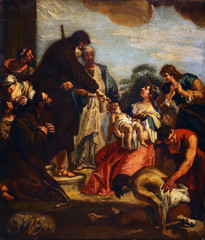 According to Sebastiano Ricci: St. Francis resurrects a child, Old Masters Collection, Croatian Academy of Sciences in Zagreb, Croatia