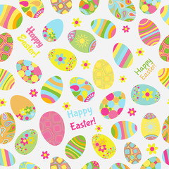 Seamless multicolored pattern of Easter eggs