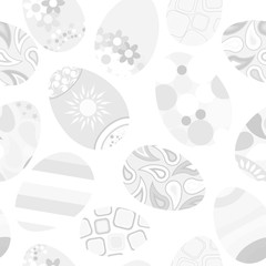 Seamless gray pattern of Easter eggs