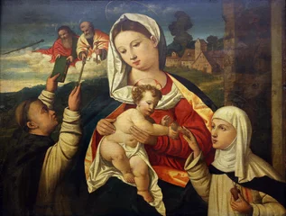 Filippo da Verona: Madonna mit Kind und Hl. Dominikus und Hl. Katharina von Siena, Sammlung Alte Meister, Kroatische Akademie der Wissenschaften in Zagreb, Kroatien © zatletic