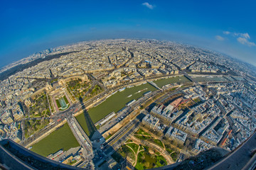 View from the top of Eiffel Tower, Paris