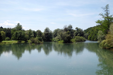 Fototapeta na wymiar Krka river, Otocec, Slovenia 