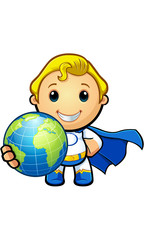 Blue And White Super Boy