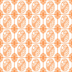 seamless pattern, easter egg, floral ornament