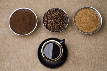 coffee scalded and soluble