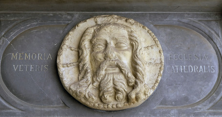 Memorial plaque, Cathedral of St Nicholas in Ljubljana, Slovenia 