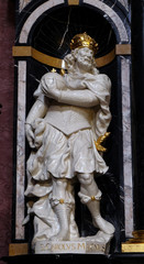 Obraz premium Saint Charlemagne, altar in the Franciscan Church of the Annunciation in Ljubljana, Slovenia