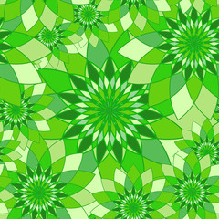Fototapeta premium Seamless pattern with bright green floral guilloche. Seamless guilloche pattern. Seamless floral pattern. Green seamless background. Guilloche design line art pattern