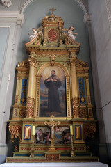Fototapeta na wymiar Saint Francis Xavier, altar in the Basilica of the Sacred Heart of Jesus in Zagreb, Croatia 