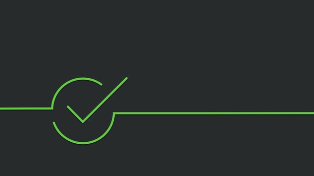 modern green and red check mark on black background