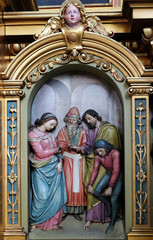 Engagement of the Virgin Mary, altar in the Basilica of the Sacred Heart of Jesus in Zagreb, Croatia