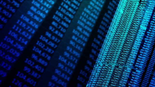 Financial, business or scientific figures. Dark version, LOOP, 4k - Ultra HD.