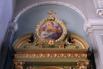 Guardian angel, altarpiece in the Basilica of the Sacred Heart of Jesus in Zagreb, Croatia