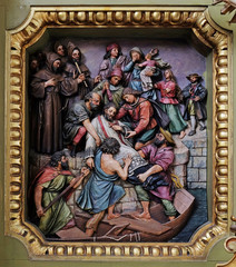 Martyrdom of Saint John of Nepomuk, Basilica of the Sacred Heart of Jesus in Zagreb, Croatia