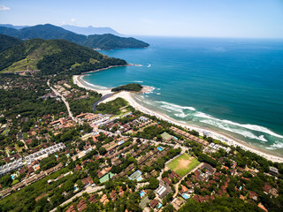Fototapeta premium Aerial View of Camburi Beach, Sao Paulo, Brazil