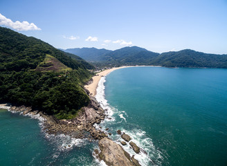 Aerial View of Sao Paulo Coastline, Sao Sebastiao, Brazil