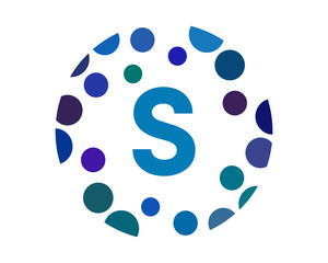 S letter tech dot logo