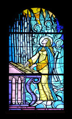 Fototapeta premium Saint Cecilia, Church of the Assumption of the Blessed Virgin Mary in Pakrac, Croatia 