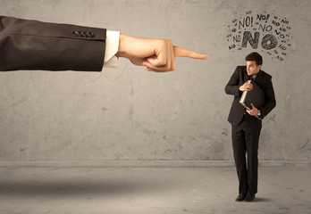 Boss hand guiding beginner salesman