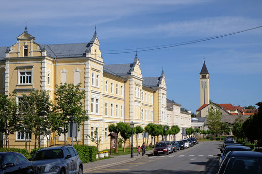 Kursalon in Lipik, health resort is now used as a hospital. Lipik, Croatia 