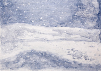 Obraz premium Painted winter landscape