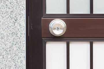 Door Knob stainless on modern door.