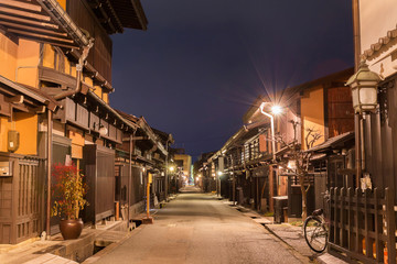 Fototapeta na wymiar Takayama town in night at gifu japan.