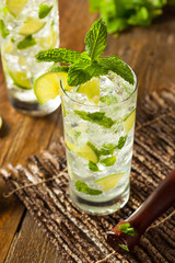 Homemade Alcoholic Mojito with LIme