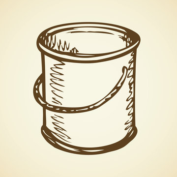 recommend clip art: Bucket for painting. Vector drawing