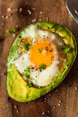 Homemade Organic Egg Baked in Avocado