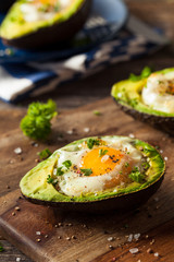 Homemade Organic Egg Baked in Avocado