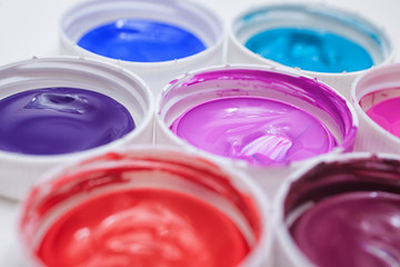 Colorful acrylic paints