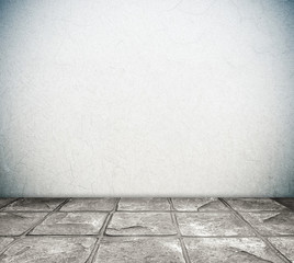 Empty cement room in perspective view, background
