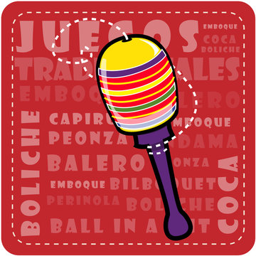 Emboque juguete tradicional latinoamericano