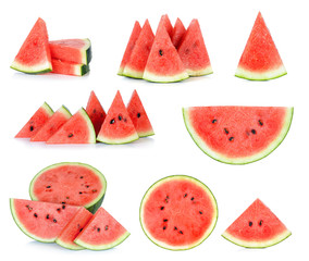Sliced of watermelon isolated on the white