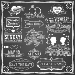Chalkboard Wedding Invitation Elements 