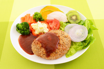 おいしそうなハンバーグステーキ