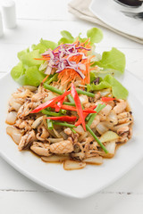 squid. Chinese stir-fried squid with black pepper , garlic and s