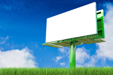 blank billboard with blue sky background