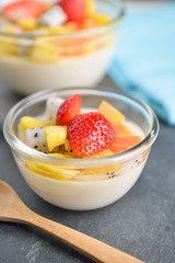 Pudding fruit salad