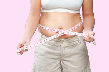 Measure tape around fat belly