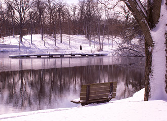 Naklejka premium Rogers-Lakewood Park Valparaiso Indiana in winter