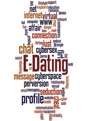 Obraz premium E-Dating, word cloud concept 2