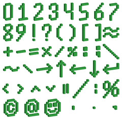 Colored plates with numbers and mathematical symbols