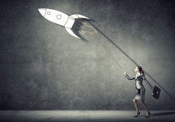 Woman catch rocket