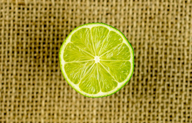 Aerial macro of juicy lime