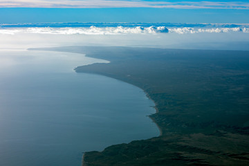 Fototapeta na wymiar patagonia aerial view from airplane